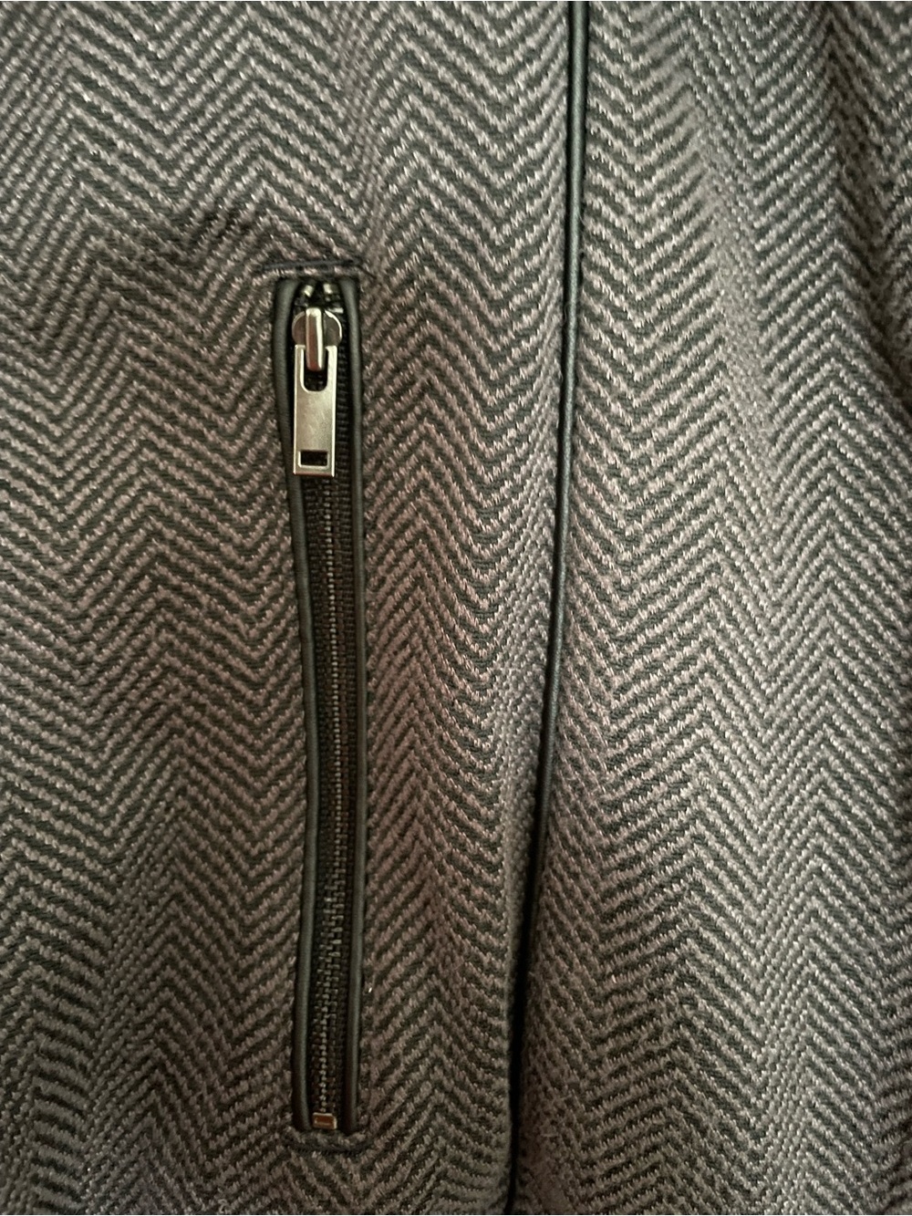 Banana Republic Moto Open Front Blazer Medium Charcoal Herringbone - Picture 7 of 7